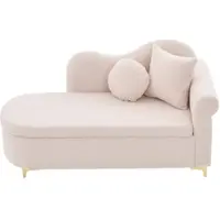 MODFU Chaiselongue Freizeitsofa Einzelsitz mit Lendenkissen und Nackenkissen Rückenlehne in Wellenform mit Stauraum Für kleine Wohnungen geeignet Hellrosa