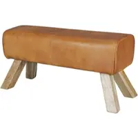 KADIMA DESIGN Design Sitzhocker WL5.105 Holz 90x30x43 cm Leder Modern Springbock, Lederhocker mit Holzbeinen, Massivholz Hocker mit Leder, Springbock Turnbank