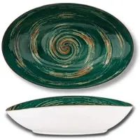 Wilmax Schale oval 25x16,5 cm Grün Porzellan, 3er Set