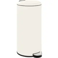 MODFU Abfalleimer Kunststoff Elfenbein 36x30x63,5 cm, 30 L, mit Pedal, Deckel und herausnehmbarem Inneneimer