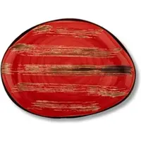 Wilmax Servierplatte 33x24,5 cm Rot Porzellan, 3er Set