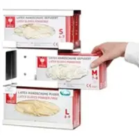 Proregal Halterung für Handschuhe/Handtuchboxen 3-Fach offen | Wandhalterung | HxBxT 39x25x8cm | Edelstahl | Silber