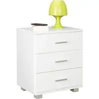 KADIMA DESIGN Nachtkonsole LATINA Holz Nachttisch modern mit 3 Schubladen weiss, Design Nachtkästchen 45 x 54 x 34 cm, Kleines