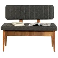 Dmora Bank Dpalestr, Mehrzweckbank, Gastplatz, Balkonbank mit mehreren Positionen, 110x40h85 cm, Walnuss und Anthrazit