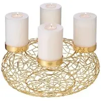 Edzard Adventskranz Milano (ø 34 cm), goldfarben, glänzend, Edelstahl