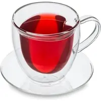 Feelino Trinkglas | 350 ml | Doppelwandig | Hochwertiges Borosilikatglas | Unikat Transparent