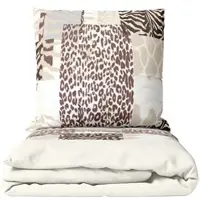 Leonado vicenti Bettwäsche 135x200 cm Thermofleece Tierdruck Beige Braun Leopard Zebra flauschig 4 teilig