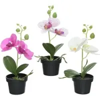 Décoris 1 Kunstblumen Orchideen 10x25cm künstliche Seidenblumen Dekoblumen Fensterdeko