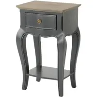 Amadeus Nachttisch 1 Schublade grau Maddy - Rechteck Holz 40x30 cm