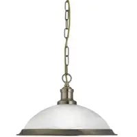 Licht-Erlebnisse Moderne Hängeleuchte in Messing Antik 1xE27 bis zu 40 Watt 230V aus Metall & Glas Schlafzimmer Küche Wohnzimmer Esszimmer Lampen Leuchte Beleuchtung innen