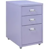 Helloshop26 - Büroschrank Aufbewahrungseinheit auf Rollen Stahl 48 x 28 x 41 cm hellviolett 03_0009124