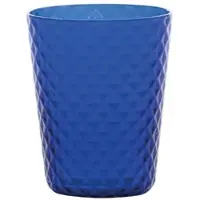 Zafferano 6er-Set Isolano Trinkgläser aus mundgeblasenem Glas, Blau, edles handgefertigtes Diamant-Design für elegante und tägliche Tische.