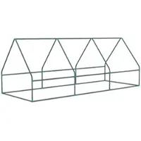 OKWISH Mini-Gewächshaus Stahl Grün 240x90x90 cm mit PE-Abdeckung, aufrollbarem Dach, Mesh-Fenstern, UV-Schutz