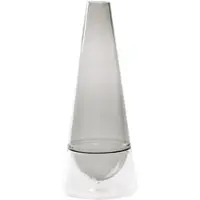 Zafferano Conosfera 58 Vase aus mundgeblasenem Borosilikatglas, elegantes Design in Incalmo-Technik, graue Farbe, kunstvolles Wohnaccessoire