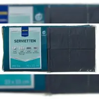 Metro Professional Servietten 33 x 33 cm, 1/8 Falz, 3-lagig, schwarz, 5 x 250 Stück