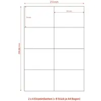 VEPATIM 800x Etiketten Labels selbstklebend weiß 105 x 74mm auf DIN A4