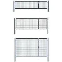 Aileenstore Gartentor Zauntor Einfahrtstor Stabmattenzaun Doppelflügel Anthrazit Grau 800 x 3500 mm