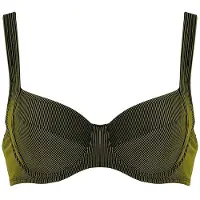 Naturana Badmode Unwattierter Bikini BH Dames | Grösse: 42D | Farbe: Schwarz/Gelb