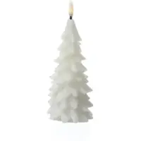 MARELIDA LED Kerze Tannenbaum Weihnachtsbaum Baumform Echtwachs H: 19cm Timer weiß