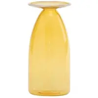 Zafferano Un Fiore 120, handgefertigte Vase aus mundgeblasenem Borosilikatglas, gelbgolden, hochwertiges Dekorationselement für die Inneneinrichtung, 120 cl