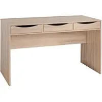 KADIMA DESIGN Schreibtisch Sonoma Eiche mit Schubladen - Praktische Blende, Stauraum, Stabile Seitenwände, Anti-Rutsch Pads. 120x55x75 cm |