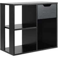 Costway Holzregal, Würfelregal mit Schublade und 3 Fächern, Büroregal, Raumteiler