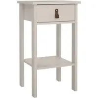 Wellhome - Nachttisch mit 1 Schublade und Metall- oder Ledergriff in der Farbe Beige-Grau 40 x 35 x 71 cm - Guadalquivir