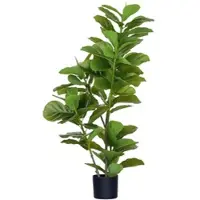 HOMCOM Künstliche Ficus-Pflanze, 110 cm hoch mit 90 Blättern & Topf für Wohnzimmer
