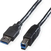 Roline USB 3.2 Gen 1 Kabel, Typ A-B, schwarz, 1,8 m