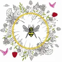 Duni 240 Tissue-Servietten 33 x 33 cm Bee Loved 3-lagig