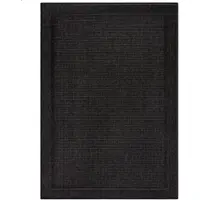 KADIMA DESIGN Balkon Teppich Kurzflor Unifarben Polypropylen Schwarz 80x150 cm Balkon Garten waschbar Zeitlos USK |