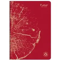 Forever 5x Heft A4 PREMIUM, 100% recycelt, 48 Blatt liniert, Weißes Recyclingpapier 90g - Ziegelrot| 684663C