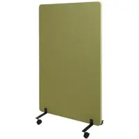Proregal Akustik-Trennwand | HxBxT 127x80x39 cm | doppelwandig rollbar Stoff Grün | Büro-Sichtschutz Raumteiler Pinnwand