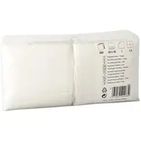 Papstar Starpak 500 Servietten, 1-lagig 1/4-Falz 32 cm x 32 cm weiss | Folie (500 Stück)