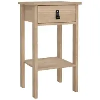 Wellhome - Nachttisch mit 1 Schublade und Metall- oder Ledergriff in der Farbe Eiche 40 x 35 x 71 cm - Guadalquivir