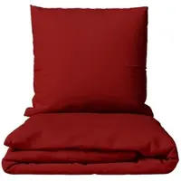 Leonado vicenti Bettwäsche Baumwolle 200x220 + 2x 80x80 cm Einfarbig Uni Rot mit Reißverschluss