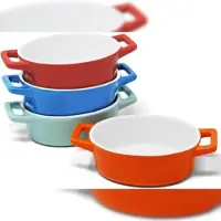 Joeji's Kitchen Mini Auflaufform 4er Set Oval Backform kleine auflaufförmchen Keramik Keramik