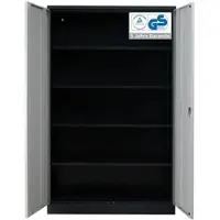 Proregal Stahlschrank BEE mit 8 lackierten Fachböden | HxBxT 195x92x60cm | Anthrazit-Grau | Werkstattschrank Werkzeugschrank Aktenschrank