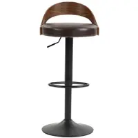 MODFU 360° drehbarer Barhocker 2-teiliges Set höhenverstellbar mit Rückenlehne und PolyurethanPolsterung Braun