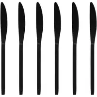 Gräwe Tafelmesser Lissabon, Wellenschliff, 22,5 cm, Edelstahl 18/10, schwarz, 6 Stück