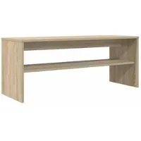 Helloshop26 - Moderner rechteckiger TV-Ständer mit praktischem Stauraum 100 x 35 x 40 cm aus Sonoma-Eichenholz-Verbundwerkstoff 02_0058355