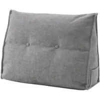 Home Nature Wohnkonzept Keilkissen grau 70x52x19 cm, Lesekissen für Bett und Sofa mit Seitenfach & Waschbezug