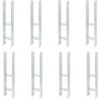 GAH Alberts Alberts 8 x H-Pfostenträger, 116x600 mm, Materialstärke 5 mm, Tiefe 60 mm, feuerverzinkt