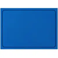 Morleos Muvell Schneidebrett Kunststoff HDPE500 | Blau 45x30x2 cm | Schneidbrett | Gastro Profi HACCP Fisch Küchenbrett | 1 Seite mit Saftrinne |