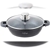 Cheffinger Servierpfanne Schmorpfanne Kochtopf Deckel Induktion Ø24cm Aluguss Topf Pfanne
