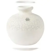 Décoris Vase 20x19cm Keramik Craquele Blumenvase Keramikvase Tischvase Blumen Dekovase Terrakotta Tischvasen Gastronomie Tischdeko Hochzeitsdeko Vasen Weiß