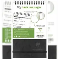 Clairefontaine 5x Age Bag, My.task.manager, Spiralblock 12x20 cm, 250 abtrennbare Seiten (125 Bl) 90g, Rückseite punktkariert (dot) - Schwarz 786191C