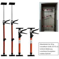 Helo Türspanner Zargenspanner Türfutterstrebe Teleskop Stütze Spanner 50-115cm 4x rot