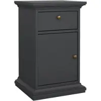 Wellhome - Nachttisch mit 1 Tür und 1 Schublade in der Farbe Matt-Grau 44 x 40 x 70 cm - Cabriel