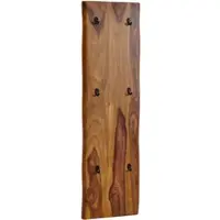 KADIMA DESIGN Wandgarderobe aus Sheesham Massivholz, Baumkanten, 6 stabile Haken | Gr.: onesize